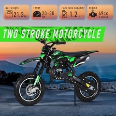 Gas Dirt Bike 49CC 2-Stroke Motorcycle w/Off-Rode Tire Up to 25 Mph,Load 330LBS
