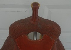 16.5″ CACTUS Saddlery Working Cowhorse Saddle~Cutting~Reining~TOOLED~GREAT COND