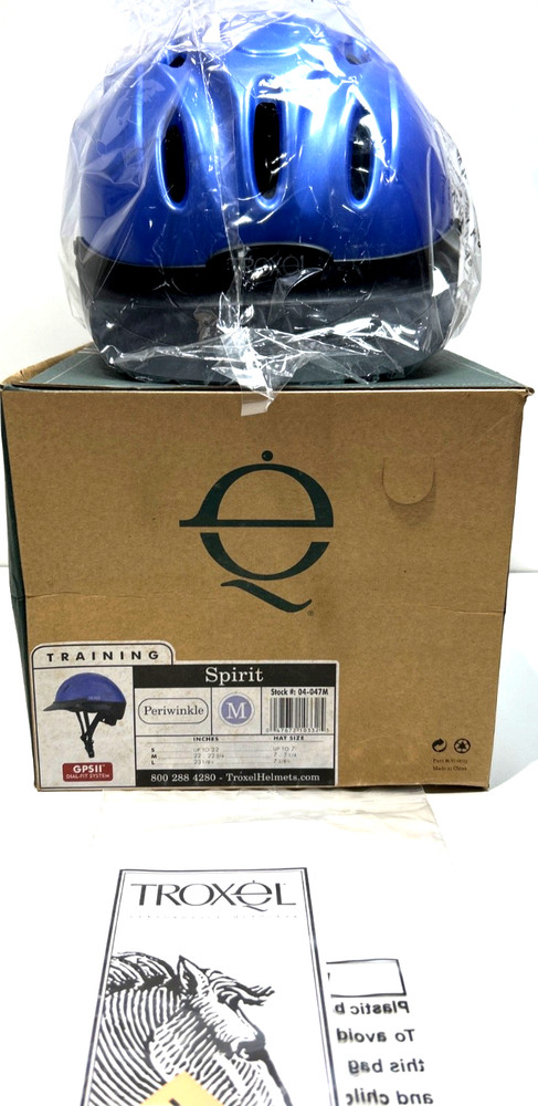 Troxel Spirit Periwinkle Equestrian Riding Helmet #04-047M GPS Sz Med New