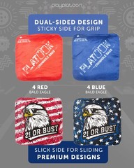 Play Platoon Tournament Series Cornhole Bags Set of 8-4 Red & 4 Blue Bald Eagles
