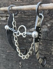 Western Cricket Port Bit – Twisted Bars – Brown Iron & Silver – Chain