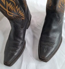 Vintage ARIAT Brown Western Boots Embroidery Decorative Stitching 8.5D