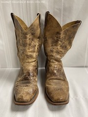 Justin BR733 Distressed Brown Leather Square Toe Western Cowboy Boots Size 8.5 D