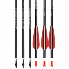 12PCS 22» Crossbow Bolts Carbon Arrows +12 Broadheads 100 grain Target Hunting