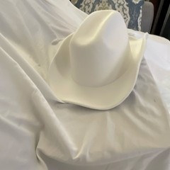 White Western Cowboy Hat 65% Polyester 35% Cotton Blend Made in China