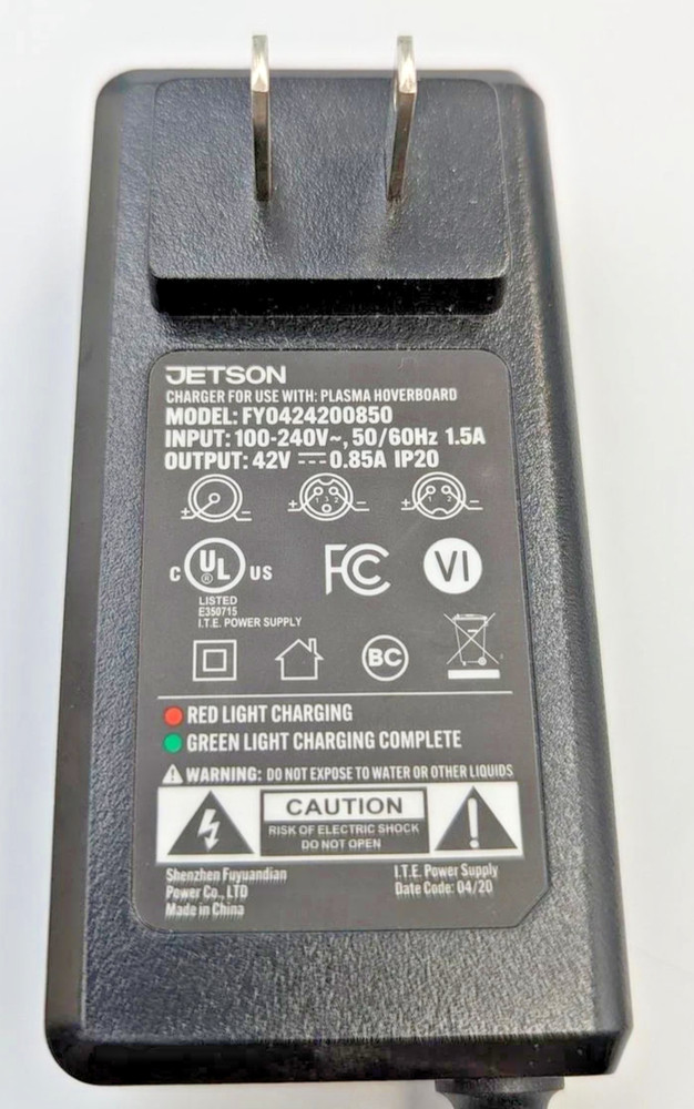 Genuine Jetson Plasma All-Terrain Hoverboard Charger FY0424200850 OEM Original