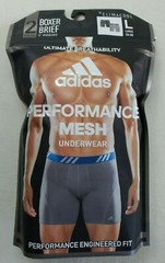 Adidas Men’s Boxer Briefs 2 Pack L 36-38 Black Grey Stretch Performance MSRP$26