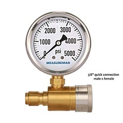 2-1/2″ Pressure Washer Pressure Gauge Kit 3/8 Inch Quick Connect 0 2.5 inches