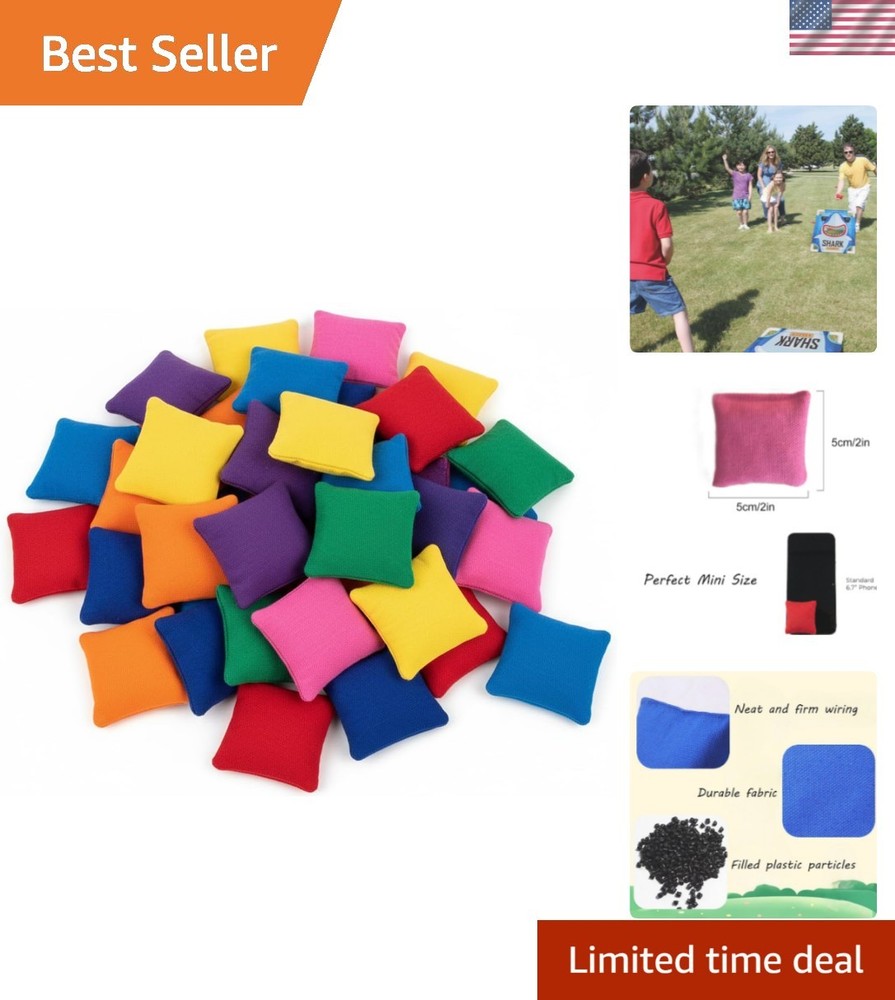 20 Pcs Mini Bean Bags for Tossing Games – Colorful Small Cornhole Bags 2″ x 2…