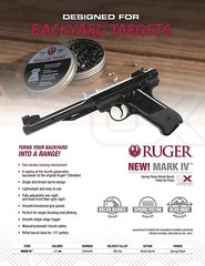 Ruger Mark IV Pellet Pistol 360 FPS Break Barrel Power Spring Air Gun Bundle 500