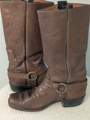 VTG 70S ACME DINGO 13″ HARNESS COWBOY BOOTS SQUARE TOE USA MADE 10.5 D BROWN