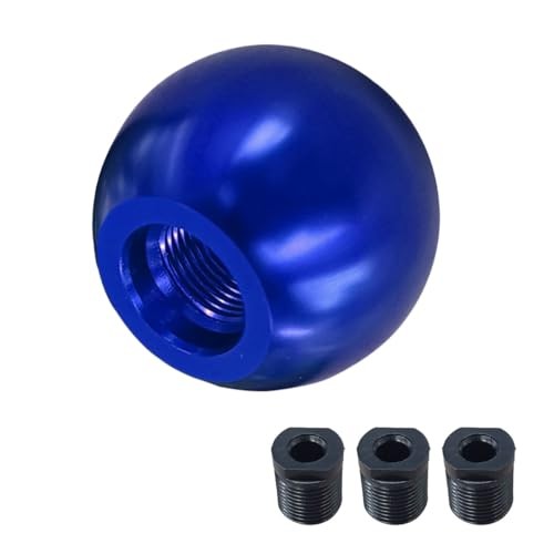 Car Round Ball Gear Shift Knob, Aluminum Alloy Gear Shift Stick Head for Blue