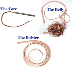Cow Hide Leather Bullwhip 04 Feet, 16 Plaits Custom WHIP Belly and Bolster