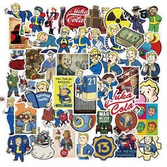 Mix 10/50 PCs Fallout Vault Boy Retro Game Luggage Notebook Laptop Car Sticker