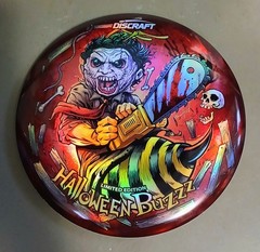 🎃 LEATHER FACE 🎃 Discraft Halloween BuZzz 🎃 FULL FOIL Glo 175_176 🎃 New 9/10