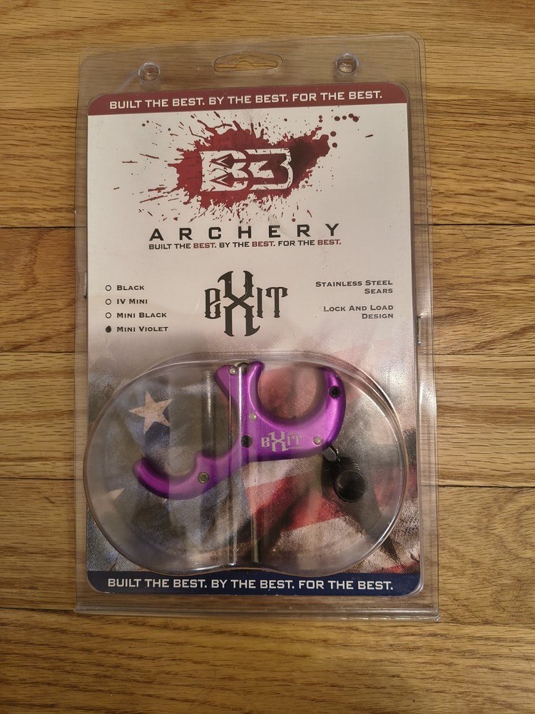 B3 ARCHERY Exit Mini Bow Hunting 3-Finger Stainless Steel Release Aid, Colors