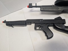 Lot 3 Used Airsoft Blaster BB SMG Pulse R15 Drum Mag Battery Black Orange Tip