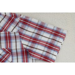 Wrangler Mens Short Sleeve Plaid Snap Button Western Shirt Red Blue