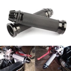 Custom Motorcycle Sport Bike CNC Aluminum 7/8″ 22mm Handlebar Rubber Gel Hand…