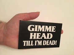 Gimme Head Black and white 3″x5″ rectangular glossy sticker