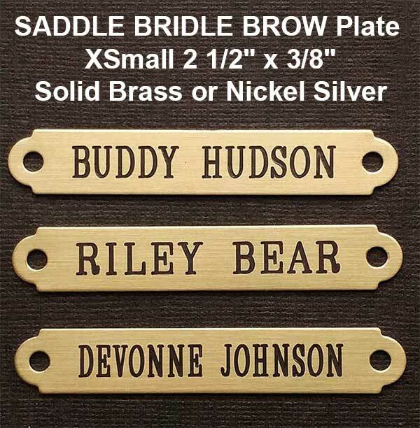 SADDLE PLATE 2 1/2″ x 3/8″ Custom Engraved Solid Brass Bridle or Brow