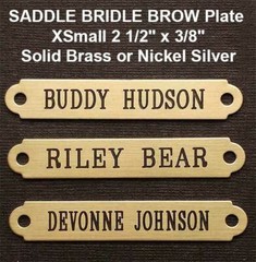 SADDLE PLATE 2 1/2″ x 3/8″ Custom Engraved Solid Brass Bridle or Brow