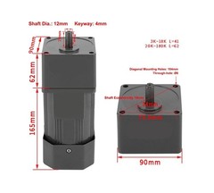 110V AC Motor + Speed Controller + Gear Box, 90W Single Phase Electric Motor …