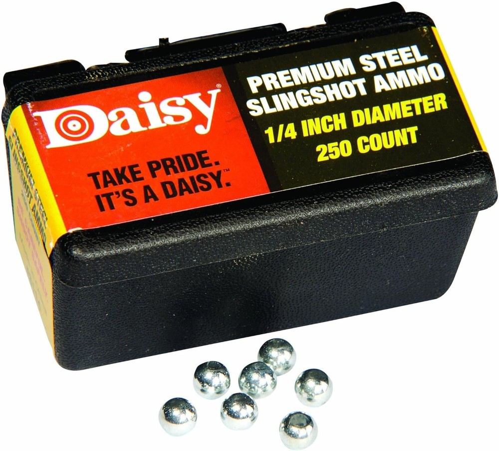 Daisy POWERLINE, Premium Steel Slingshot Ammo, 1/4 inch 250 Count