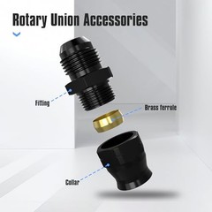 10AN Male to 5/8 in. Hardwire Compression Fitting, Aluminum, Black 10AN-5/8-1PCS