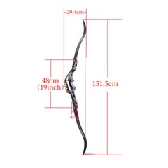 62″ ILF Recurve Bow 19» Riser 30-60lbs Gordon Limbs Archery American Hunting