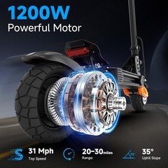 AOVOPRO G67 Electric Scooter Adult 1200W 15.6AH 31MPH EScooters Dual Suspensions