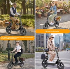 48V 10.5Ah Seated Electric Scooter 500W Folding Removable Battery Black