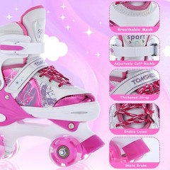 Kids Luminous Roller Skates Bright Color Flashing Wheels Improve Balance Coordin