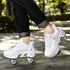 Four-Wheel 2-in-1 Roller Skate Shoes Unisex Skates Detachable Kids Sneakers w…
