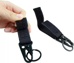 2PCS Tactical Nylon Webbing Buckle Carabiner Molle Belt Clip Key Ring Holder