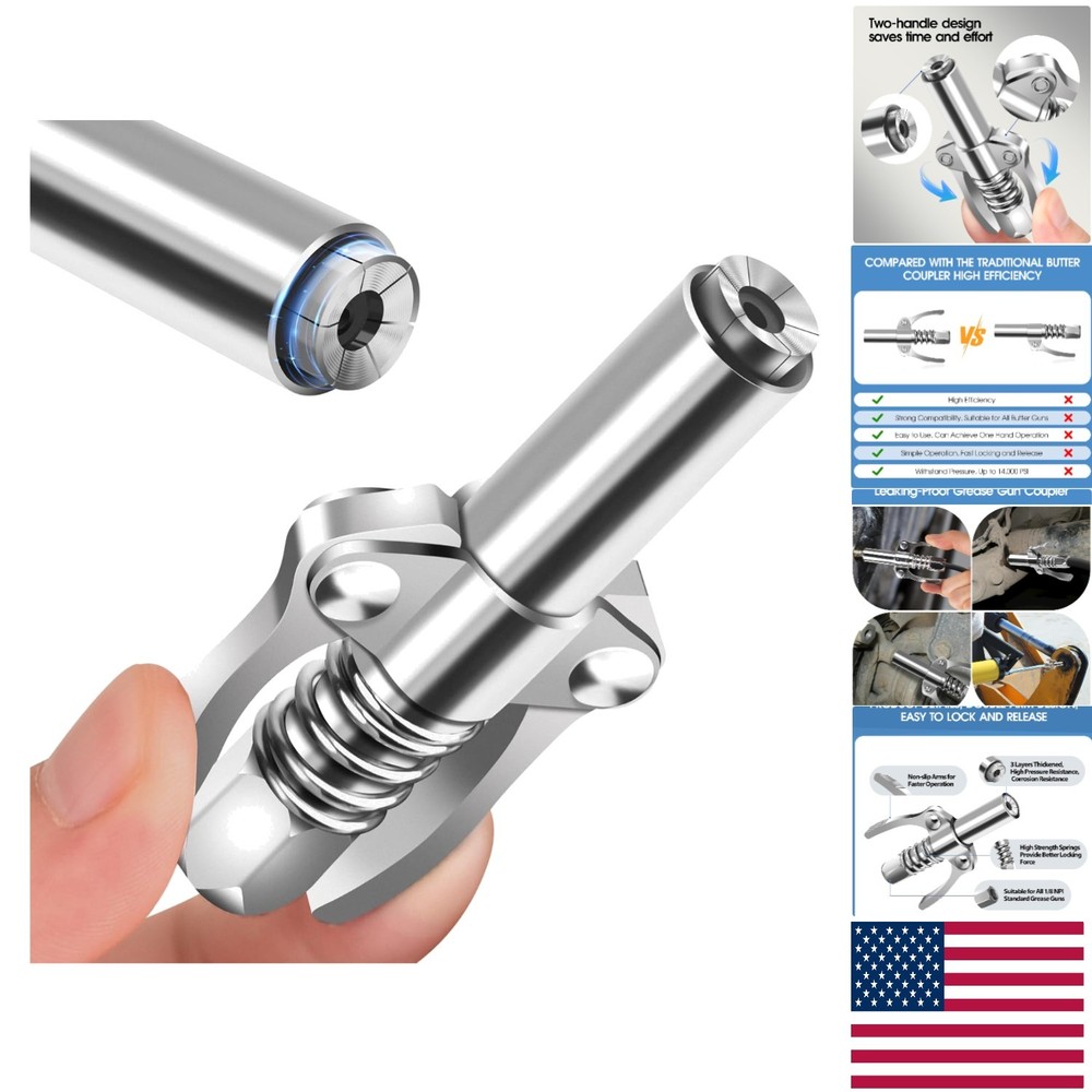 Efficient Lock N Lube Grease Coupler – Quick Lock Release, 12K PSI Durability