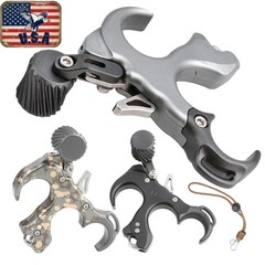 Adjustable Compound Bow Release Aids 3 Finger Archery Grip Thumb Trigger RH LH