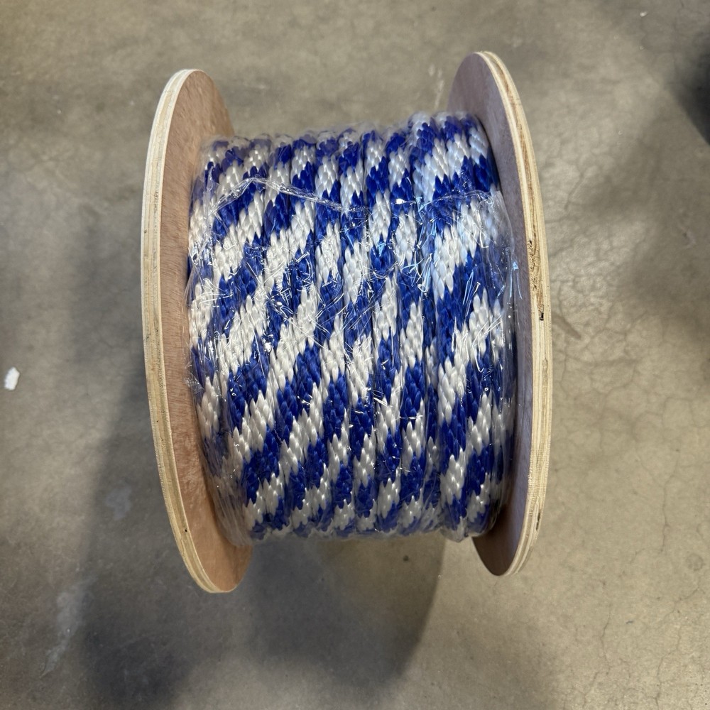 Everbilt 5/8 in. x 200 ft. Polypropylene Solid Braid Rope, Blue and White
