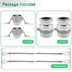 2PCS Type B, Type F, Aluminum Cam Lock Fittings Cam Groove Fitting 2B+2F+2whip