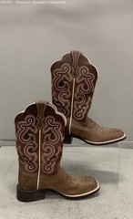 Ariat Fatbaby Heritage Toasted Brown Purple Square Toe Western Boots Size 5.5B
