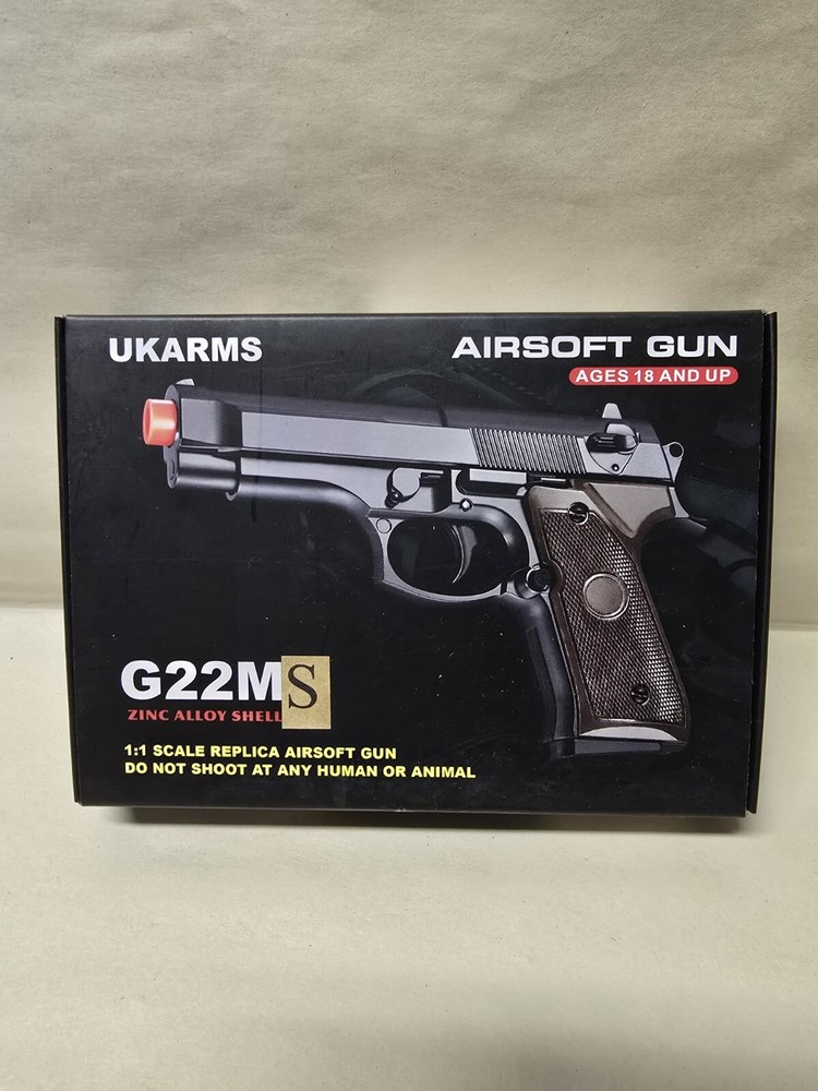UKArms Metal Spring-Loaded Pistol Airsoft Gun Pistol Silver G22MS