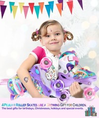 4-Pejiijar Rainbow Unicorn Kids Roller Skates for Girls Toddler Ages 2-4 5-8 …