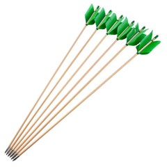 32″ Archery Flu-Flu Arrow 8.5mm Traditional Wooden 4 Turkey Feather Longbow Hunt