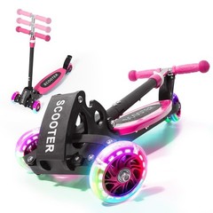 3 Wheel Scooter for Kids Ages 3-12, LED Light-Up Kids Kick Scooter–Portabl