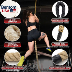 Climbing Rope Gym Workout – 10FT Heavy Duty Jute Thick Ropes for Adults Strength