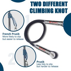 27KN Prusik Cord Pre-Sewn Loop Rescue Safety Rope for Rock Climbing Arborist