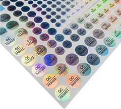 Quality Control Labels – 1080 Reflective Silver QC Passed Stickers, 0.39 Inch