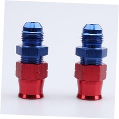-6 AN Male to 3/8″ Hardline Compression Fitting 6AN to 3/8″ Red/Blue – 2PCS