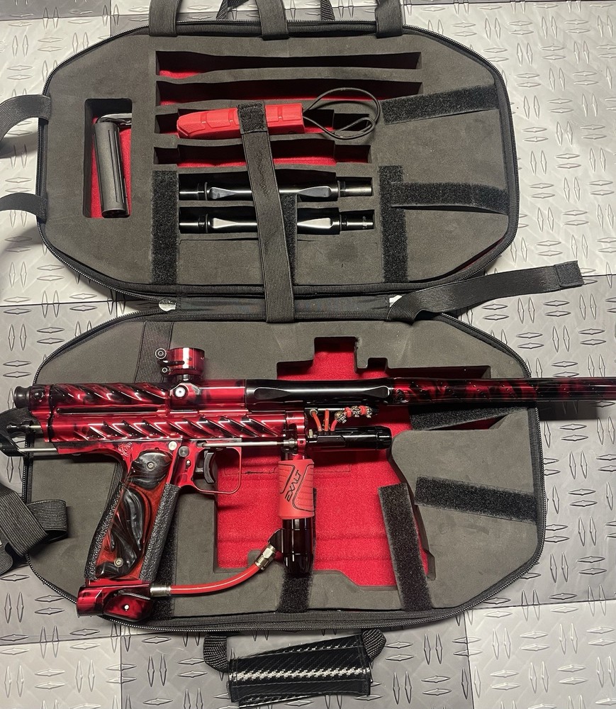 Inception Designs Ripper Autococker Red / Black Complete Paintball Marker