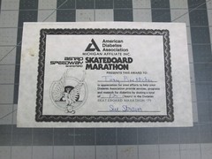 vtg 1970s Astro Speedway Skate Park Skateboard Marathon Award